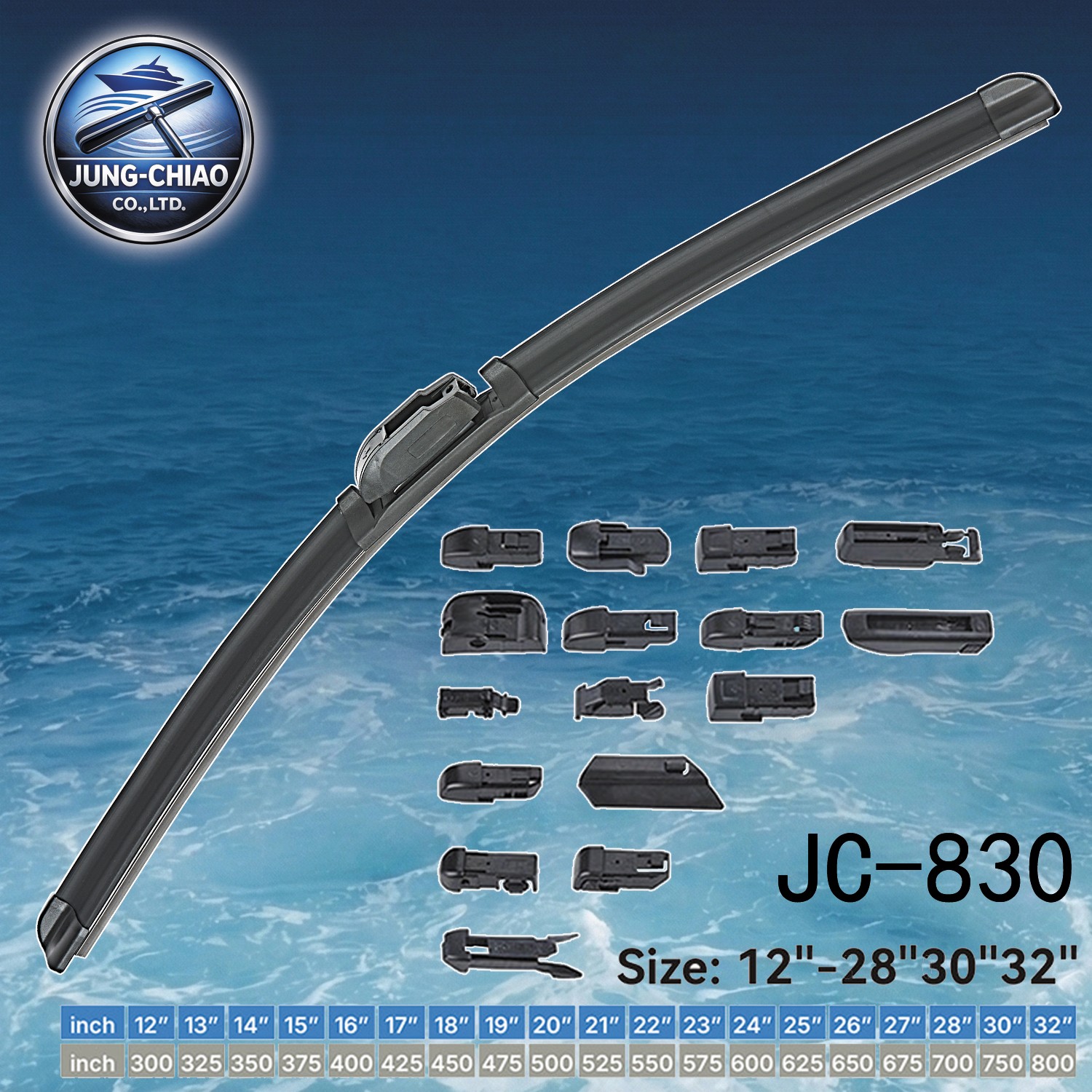 JC-830 多功能無骨雨刷組 適用於 99% 的汽車